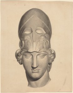 Cabeça antiga com capacete (pincel e tinta cinzenta com lavagem cinzenta) de John Flaxman