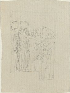 Mendigos em uma porta (estudo para o monumento de Yarborough) de John Flaxman