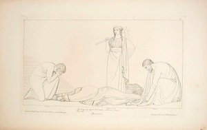 Clitemnestra e o coro de John Flaxman