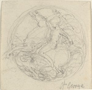 Projeto para uma medalha representando São Jorge e o Dragão de John Flaxman