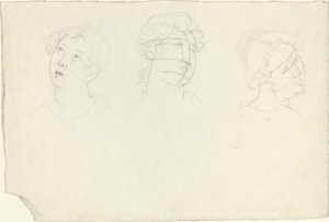 Cabeça de Maria Madalena e Dois Santos (?) de John Flaxman