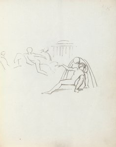 John Philip Kemble como Hamlet, 1783 (caneta, tinta e papel) de John Flaxman