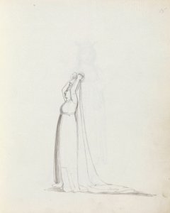 Sra. Siddons como Constance, 1783 (caneta, tinta e papel) de John Flaxman