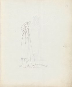 Sra. Siddons como Constance, 1783 (caneta, tinta e papel) de John Flaxman