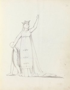 Mrs Siddons como Constance with Child, 1783 (caneta, tinta e papel) de John Flaxman
