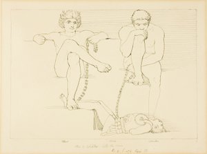 Othus e Ephialtes mantêm Ares em cativeiro de John Flaxman