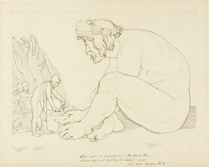 Polifemo pede mais vinho a Ulisses de John Flaxman