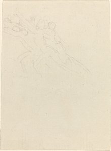 Figuras correndo com os braços levantados de John Flaxman