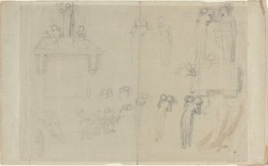 Folha de Estudos [reto e verso] de John Flaxman