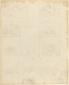 Folha de Estudos [reto e verso] de John Flaxman