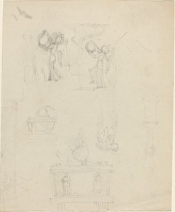 Folha de Estudos [reto e verso] de John Flaxman