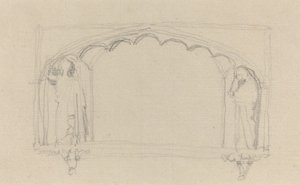 Esboço para um monumento gótico (o Monumento Simcoe?) de John Flaxman
