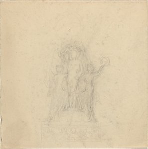 Estudos para um Monumento com Coroação de Figura [reto e verso] de John Flaxman