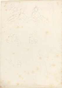 Estudos de figuras sentadas e reclinadas de John Flaxman