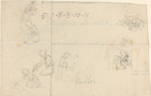 Estudos de Mulheres Ajoelhadas de John Flaxman