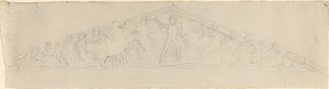 Estudo para reconstrução do frontão oeste do Partenon de John Flaxman
