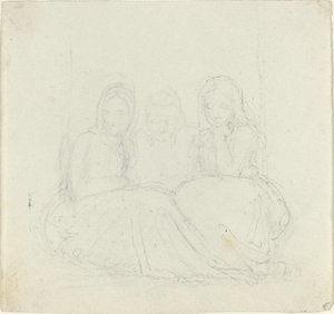 Três figuras femininas sentadas de John Flaxman