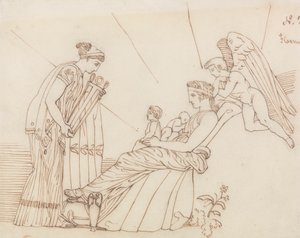 A Febus no seu nascimento, de Ésquilo, Fúrias de John Flaxman