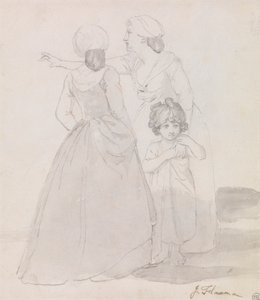 Duas mulheres e uma criança de John Flaxman
