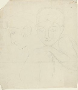 Duas cabeças de mulheres de John Flaxman