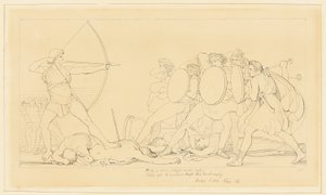 Ulisses mata os pretendentes de John Flaxman
