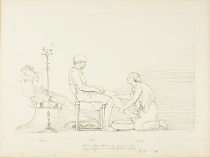 Ulisses, Penélope e Euricleia de John Flaxman