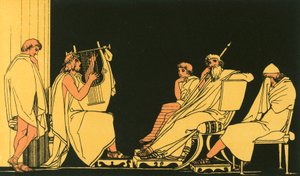 Ulisses chora a canção de Demódoco de John Flaxman