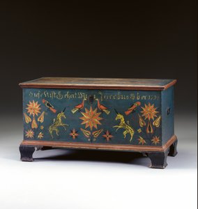 Baú decorado feito para Jacob Ober, Rapho Township, Lancaster County, Pensilvânia, EUA, 1794 de John Flory
