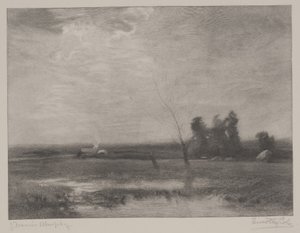 Lowlands Afternoon, impressão feita por Timothy Cole (1852-1931)
