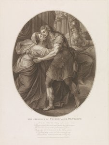O encontro de Ulisses e Penélope, gravado por Francesco Bartolozzi