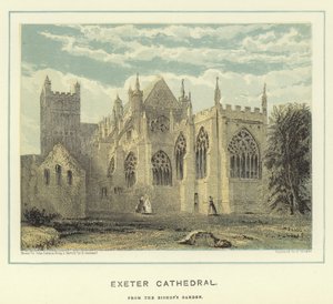 Exeter Cathedral, do jardim do bispo
