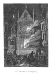 Cena de Old St Pauls por William Harrison Ainsworth, 1855 de John Franklin