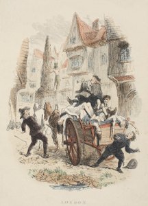 Página de título do antigo St. Pauls, por William Harrison Ainsworth, pub. 1855 (gravura colorida à mão) de John Franklin