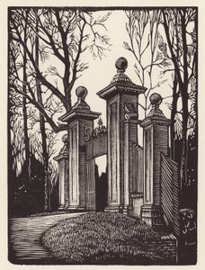 Cambridge: Clare Gates (xilogravura)