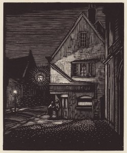 Cambridge: Peas Hill (xilogravura)
