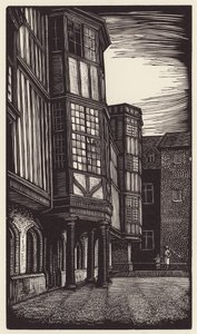 Cambridge: Queens" (xilogravura)