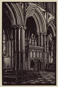 Catedral de Ely: No presbitério (xilogravura) de John Frederick Greenwood