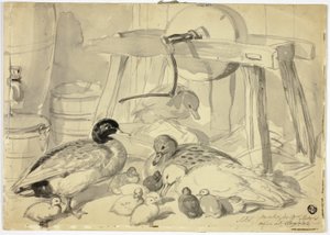 Patos, patinhos e grindstone de John Frederick Herring I