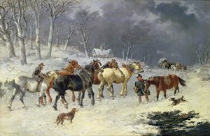 Cavalos na neve