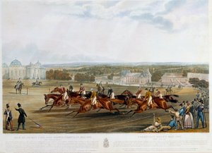 Prix du jockey club a Chantilly em 1841 Impressão de John Frederick Herring (1795-1865) (ec.engl.) 1841 Coleção privee de John Frederick Herring Senior
