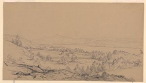 Desenho, Lago George, Nova Iorque, vista para nordeste, 1850-65 de John Frederick Kensett