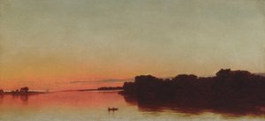 Crepúsculo no estreito, Darien, Connecticut de John Frederick Kensett