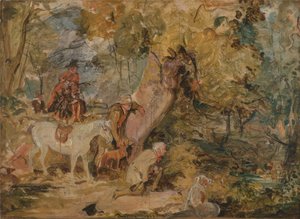 um esboço para "Florestas perseguindo veados de John Frederick Lewis