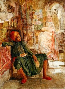 Ebdul Hadi, Um Estudo de Retrato (óleo em painel) de John Frederick Lewis