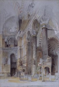 Interior de Haghia Sophia, Constantinopla de John Frederick Lewis