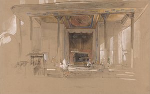 Entrada principal da Grande Mesquita, (Ulu cami) Bursa, Turquia, de John Frederick Lewis