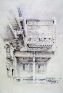 O Tribunal da Casa do Artista, Cairo, Egito, século XIX de John Frederick Lewis