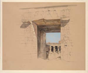 O Templo de Edfu: A Porta do Pilar de John Frederick Lewis
