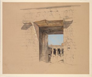 O Templo de Edfu: A Porta do Pilão, 1850. de John Frederick Lewis