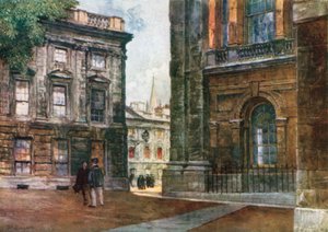 Igreja de Cristo - Quadrilátero de Peckwater (litografia a cores) de John Fulleylove
